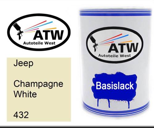 Jeep, Champagne White, 432: 500ml Lackdose, von ATW Autoteile West.